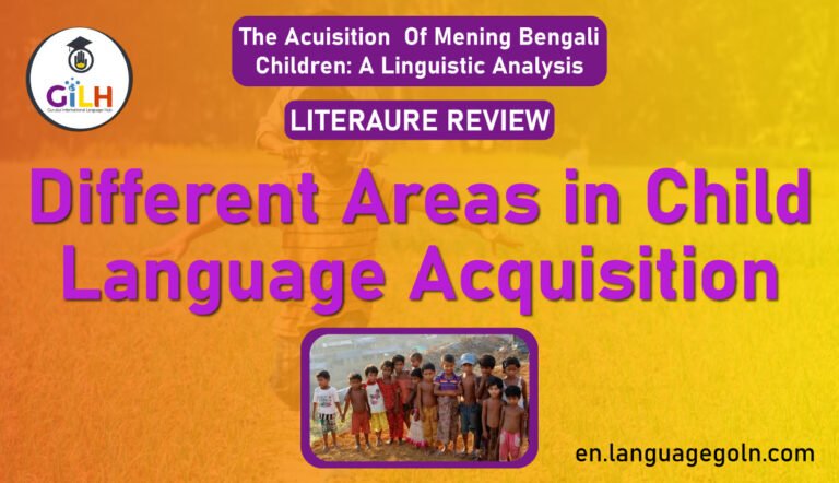 Different areas in child language acquisition