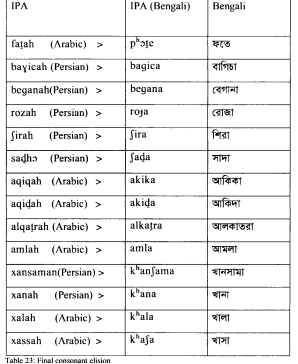 Linguistic analysis of Perso-Arabic loanwords